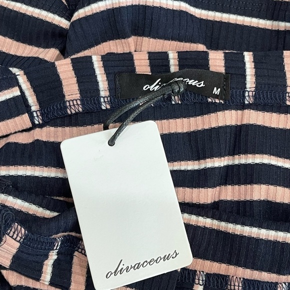 Olivaceous size medium mini rib knit dress striped sundress tank festival NWT - Picture 5 of 12